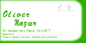 oliver mazur business card